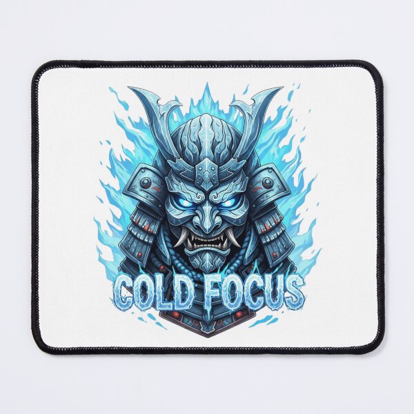 Item preview, Cold Focus Samurai Mask T-Shirt Ice Warrior Blue Flame Anime Streetwear Graphic Tee designed and sold by pradeepvisuals.