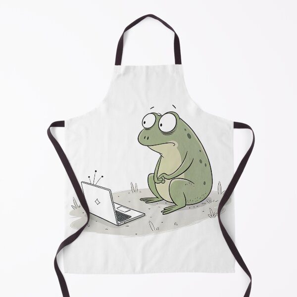 Item preview, Frog Looking at a Tiny Laptop designed and sold by Neural-canvas.