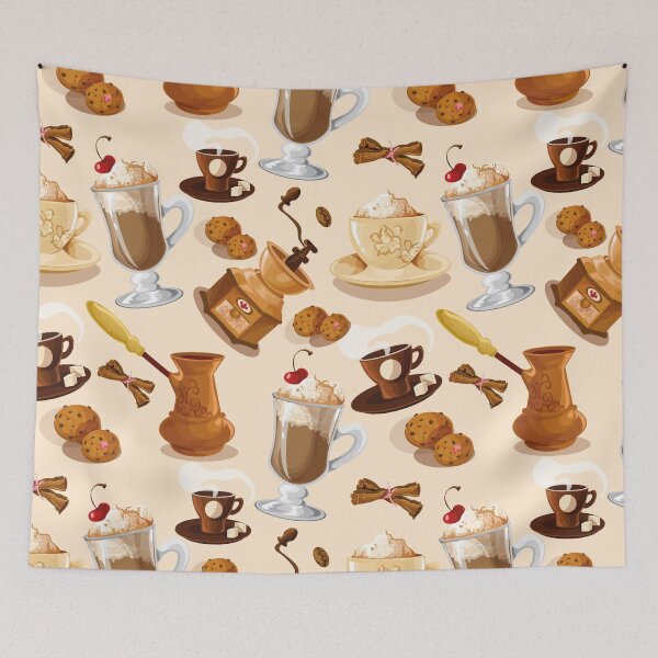Item preview, Coffee Enjoyment Vintage Pattern with Coffee Grinder designed and sold by Mauswohn.