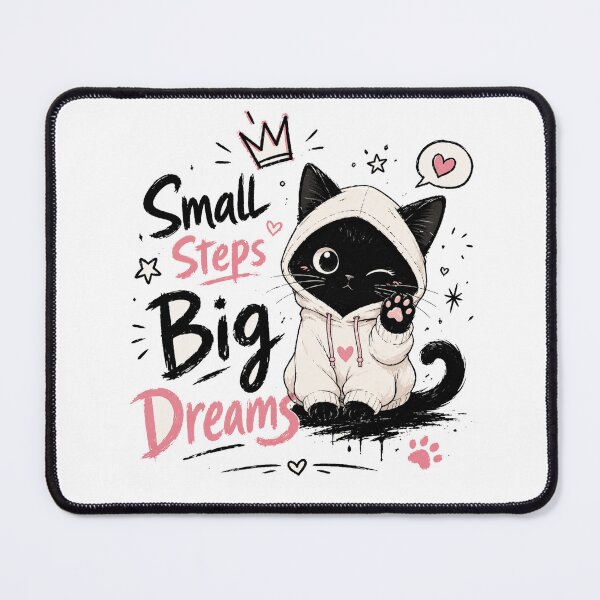Item preview, Small Steps Big Dreams Cute Cat Design | Motivational Kawaii Aesthetic Hoodie Cat Graphic designed and sold by SPfashon.
