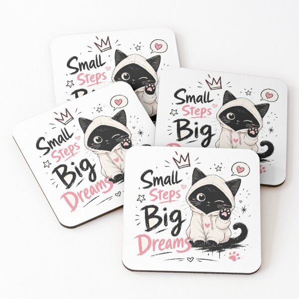 Item preview, Small Steps Big Dreams Cute Cat Design | Motivational Kawaii Aesthetic Hoodie Cat Graphic designed and sold by SPfashon.