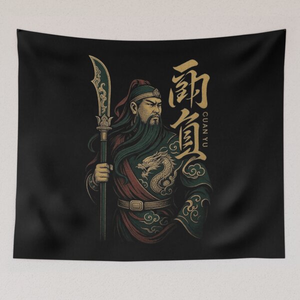 Item preview, Guan Yu Chinese Warrior Design, Guan Gong Shirt, Three Kingdoms General, Chinese History, Green Dragon Crescent Blade, Ancient China Warrior Art designed and sold by Typologystudios.