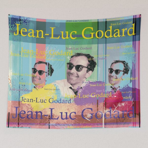 Aperçu de l'œuvre Jean-Luc Godard Portrait Réalisateur Nouvelle Vague Collage créée et vendue par Mauswohn.