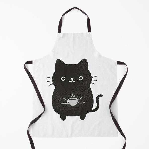 Item preview, Cute Black Cat Drinking Coffee Grain Texture Illustration designed and sold by littleflabby.