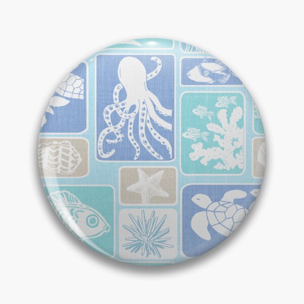 Item preview, Ocean Life Multicolor - sand, aqua, blue designed and sold by Linda Maliuana.
