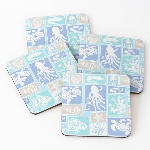 Item preview, Ocean Life Multicolor - sand, aqua, blue designed and sold by Linda Maliuana.