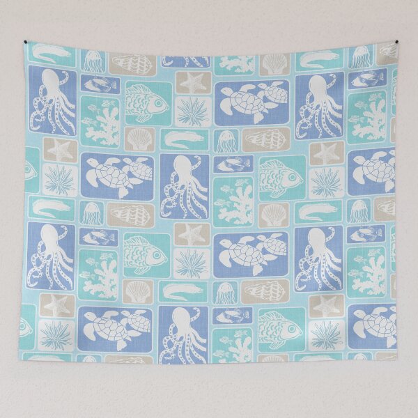 Item preview, Ocean Life Multicolor - sand, aqua, blue designed and sold by Linda Maliuana.