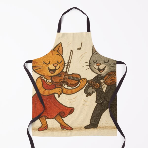 Item preview, Musical pair of cats with violins in vintage style designed and sold by Mauswohn.