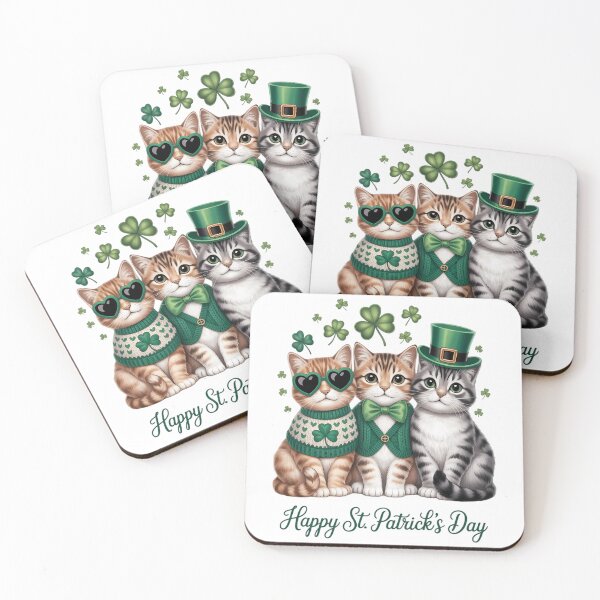 Item preview, Happy St. Patrick’s Day Cats Lucky Cats Festive Irish Cat designed and sold by Moon-Ape.