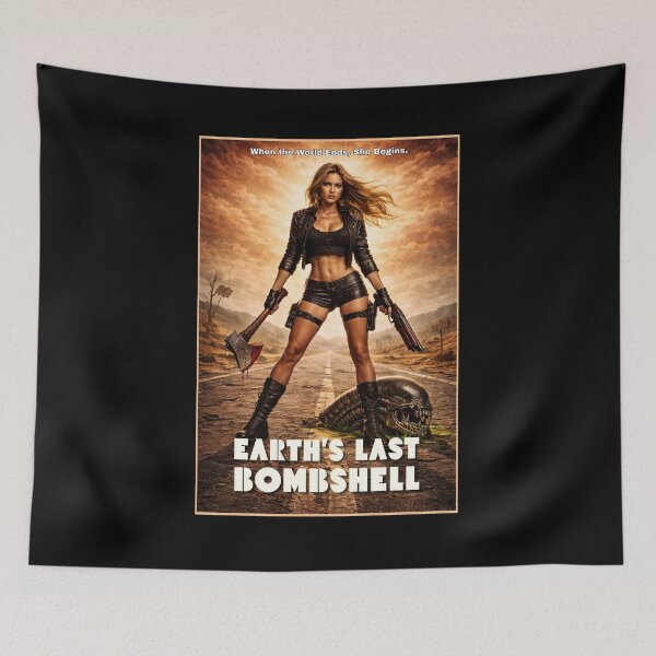 Item preview, Earths Last Bombshell - B Movie Sci Fi Horror Action - Badass Woman designed and sold by FilMate.