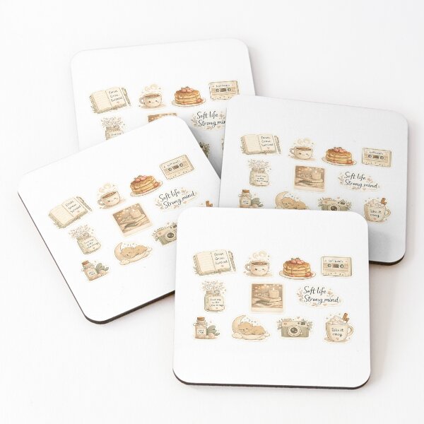 Item preview, Cute Cozy Aesthetic Sticker Bundle | Coffee Bear Moon Camera Quote Stickers | Printable PNG for Laptop, Journal, Planner & Phone Case designed and sold by Stickwolll.