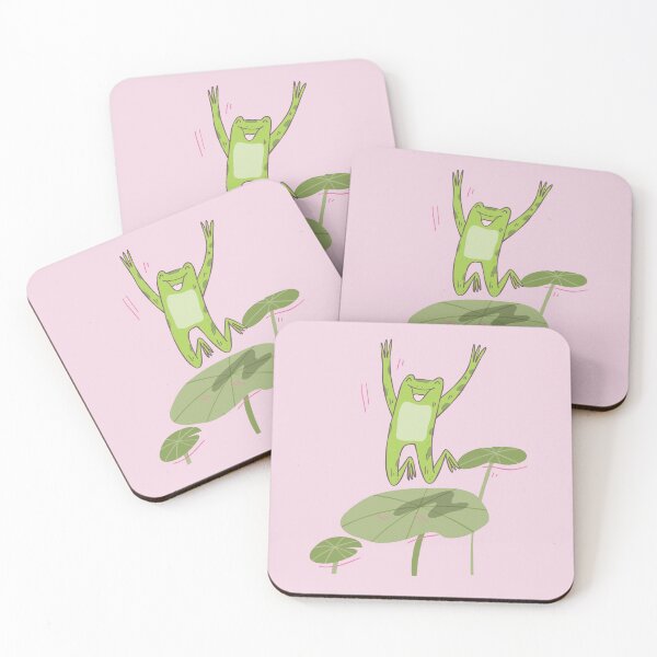 Item preview, Happy frog hops on a lotus leaf, Frog lover, Funny Frog, Animal Illustration designed and sold by anyramagic.