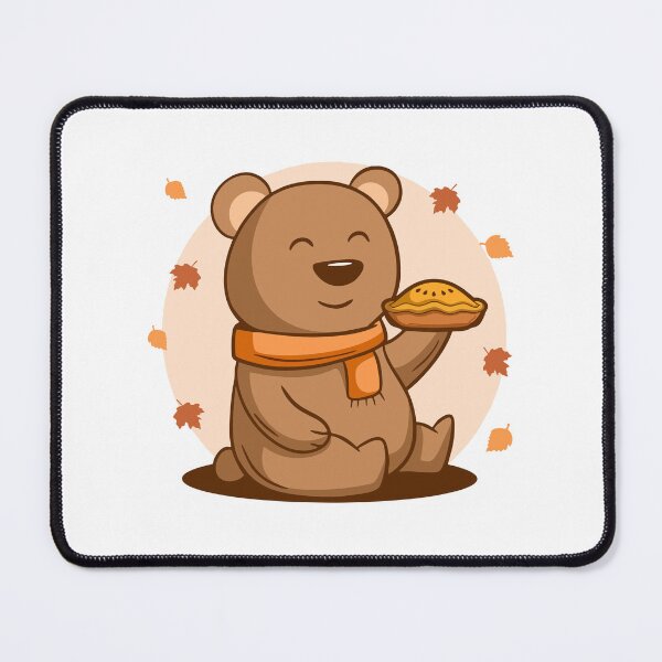 Item preview, Cute Autumn Bear Holding Pumpkin Pie Illustration designed and sold by Claupary.