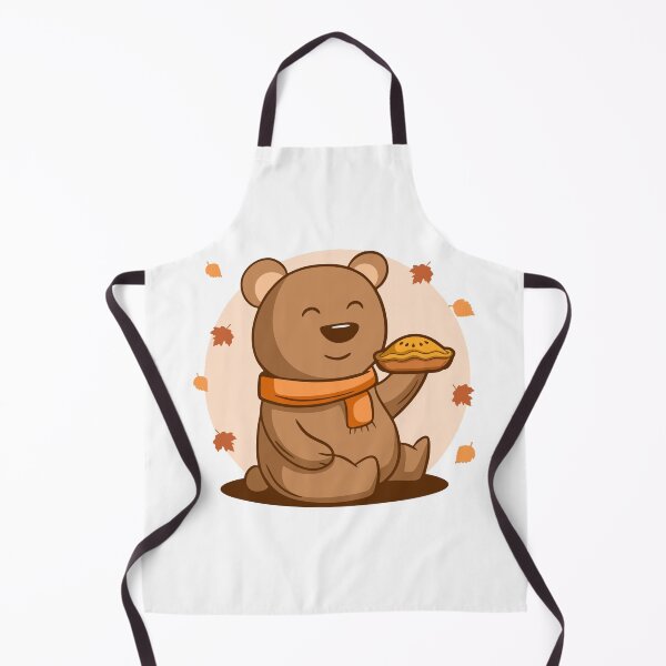 Item preview, Cute Autumn Bear Holding Pumpkin Pie Illustration designed and sold by Claupary.