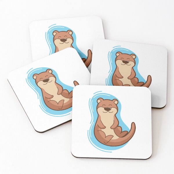 Item preview, Cute Happy Sea Otter Floating on Water designed and sold by Claupary.