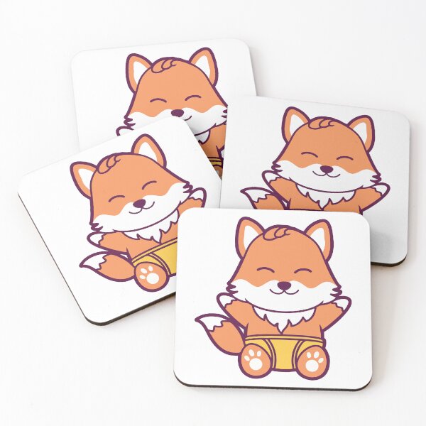 Item preview, Adorable Baby Fox in Yellow Diaper Cartoon designed and sold by Claupary.