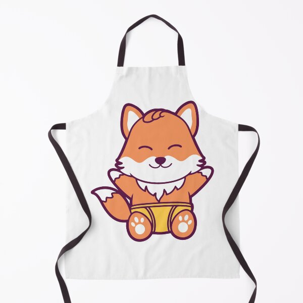 Item preview, Adorable Baby Fox in Yellow Diaper Cartoon designed and sold by Claupary.