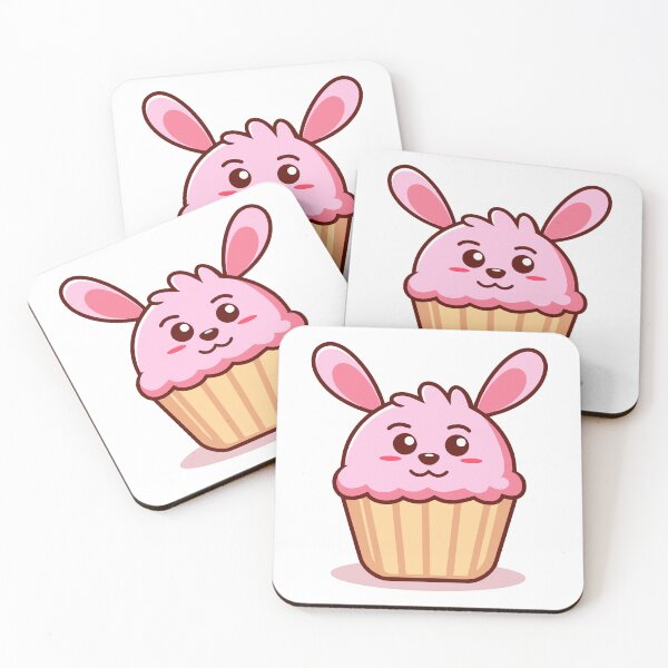 Item preview, Kawaii Pink Bunny Rabbit Cupcake Dessert designed and sold by Claupary.