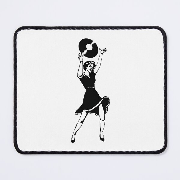 Item preview, Vintage vinyl dancer - record collector, northern soul, rockabilly - black print designed and sold by retropetrol.