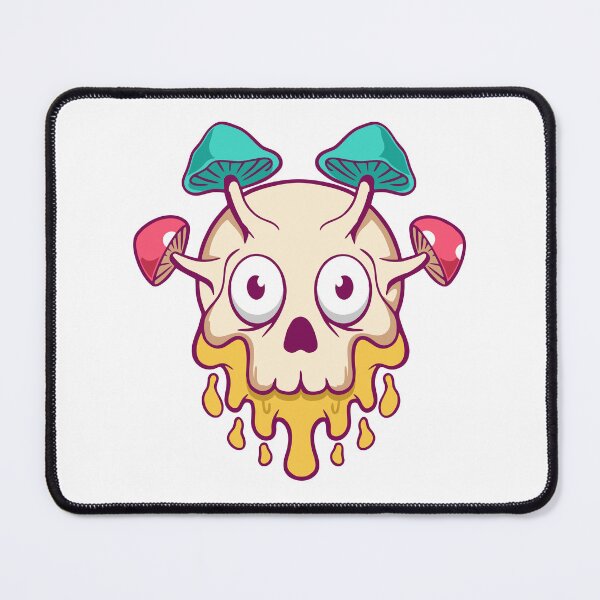 Item preview, Trippy Melting Mushroom Skull Cartoon Illustration designed and sold by Claupary.