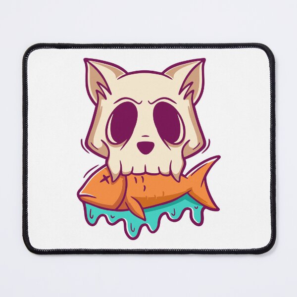 Item preview, Undead Cat Skull Eating Fish Bone Art designed and sold by Claupary.