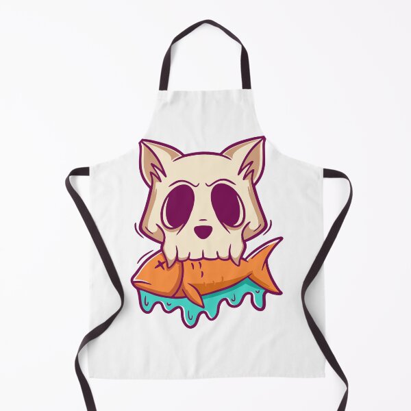 Item preview, Undead Cat Skull Eating Fish Bone Art designed and sold by Claupary.