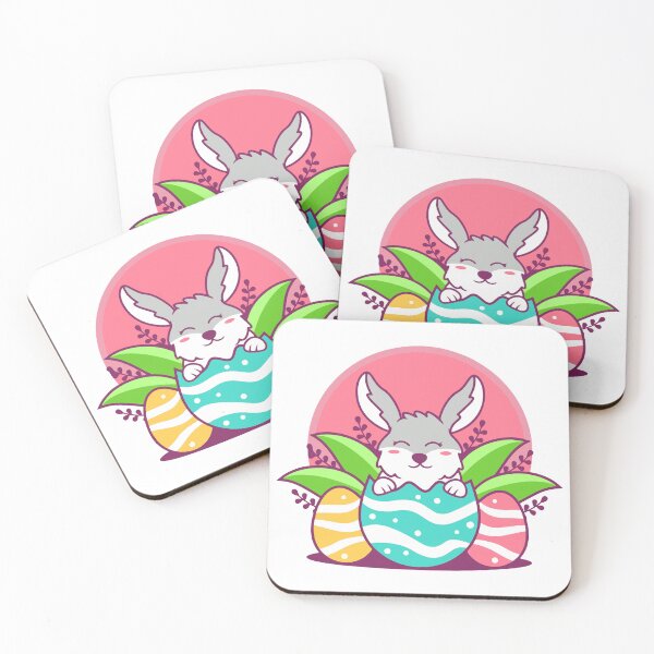 Item preview, Cute Easter Bunny Hiding in Colorful Eggs designed and sold by Claupary.