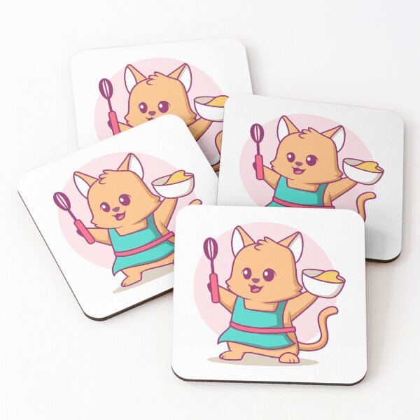 Item preview, Cute Chef Cat Baking with Whisk and Bowl designed and sold by Claupary.
