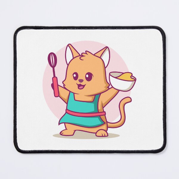 Item preview, Cute Chef Cat Baking with Whisk and Bowl designed and sold by Claupary.