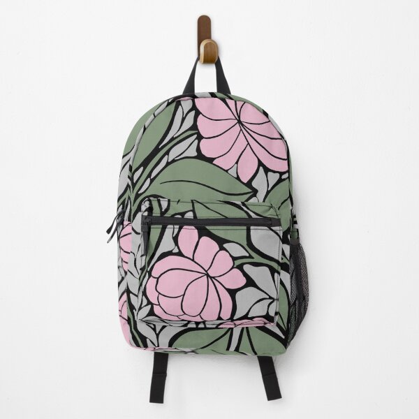 Item preview, XL - Soft Pink Peony Art Nouveau Sage Green Botanical Pattern designed and sold by DColourMuse.