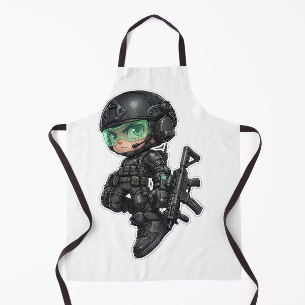 Item preview, Chibi Special Forces Mascot – Armed Cute Combat Soldier Design designed and sold by Dospart.