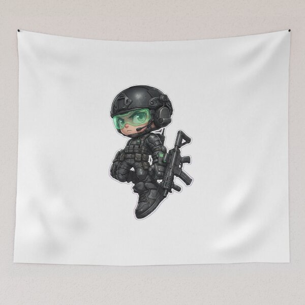 Item preview,     Chibi Special Forces Mascot – Armed Cute Combat Soldier Design designed and sold by Dospart.