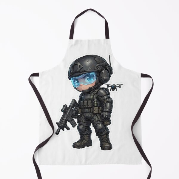 Item preview, Kawaii Military Soldier with Rifle – Tactical Cartoon Hero designed and sold by Dospart.