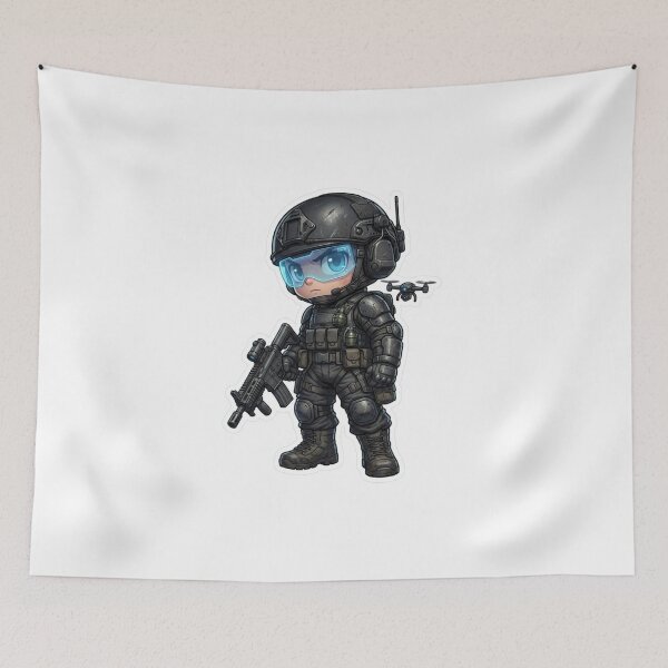 Item preview,     Kawaii Military Soldier with Rifle – Tactical Cartoon Hero designed and sold by Dospart.