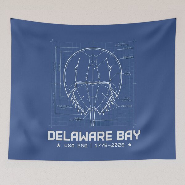 Item preview, Delaware Bay Horseshoe Crab Blueprint - USA 250th Anniversary designed and sold by rygenr8.