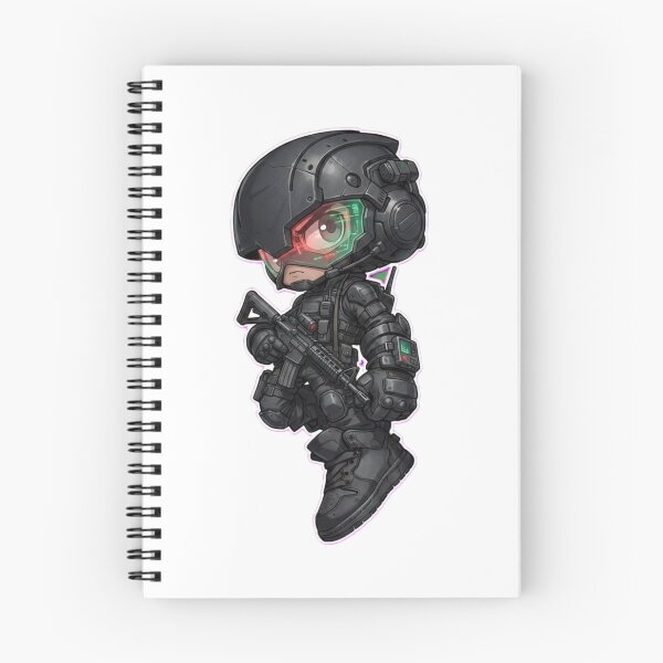 Item preview,     Mini Army Commando Chibi – Dark Tactical Cute Character designed and sold by Dospart.