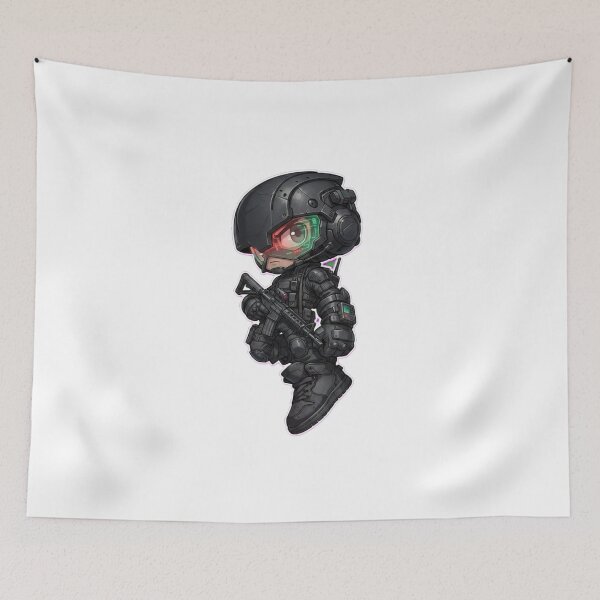 Item preview,     Mini Army Commando Chibi – Dark Tactical Cute Character designed and sold by Dospart.
