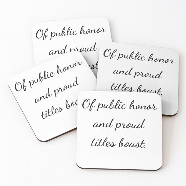 Item preview, "Of public honor and proud titles boast," - handwriting black designed and sold by ariksworld.