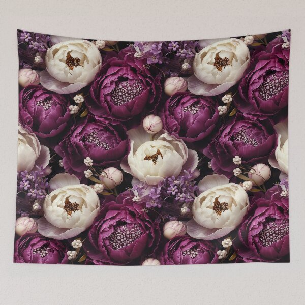Item preview, Purple Peonies Floral Seamless Pattern designed and sold by Leylita Design.