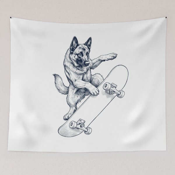 Item preview, Vintage Belgian Shepherd Skateboarding Skate Dog Dad Lover designed and sold by DoodleTortle.