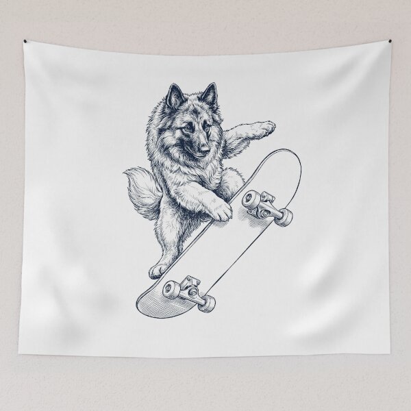 Item preview, Vintage Belgian Tervuren Skateboarding Skate Dog Dad Lover designed and sold by DoodleTortle.