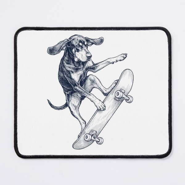 Item preview, Vintage Black and Tan Coonhound Skateboarding Skate Dog Dad Lover designed and sold by DoodleTortle.