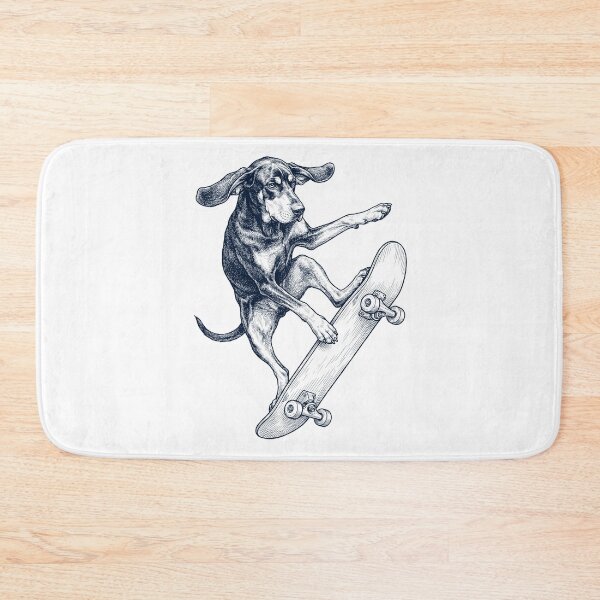 Item preview, Vintage Black and Tan Coonhound Skateboarding Skate Dog Dad Lover designed and sold by DoodleTortle.