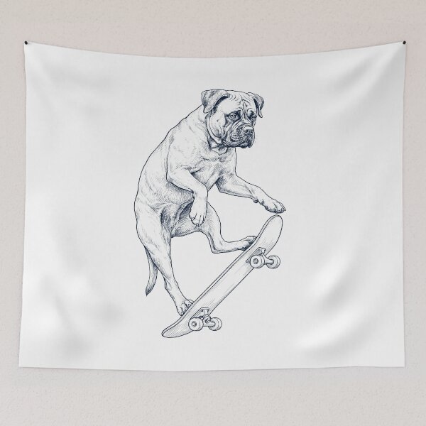 Item preview, Vintage Bullmastiff Skateboarding Skate Dog Dad Lover designed and sold by DoodleTortle.