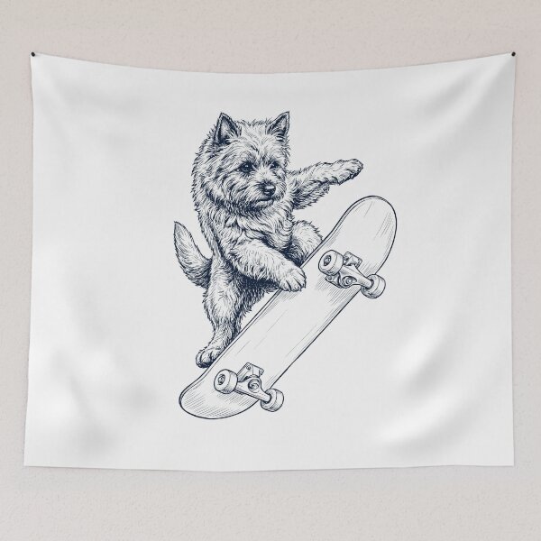 Item preview, Vintage Cairn Terrier Skateboarding Skate Dog Dad Lover designed and sold by DoodleTortle.