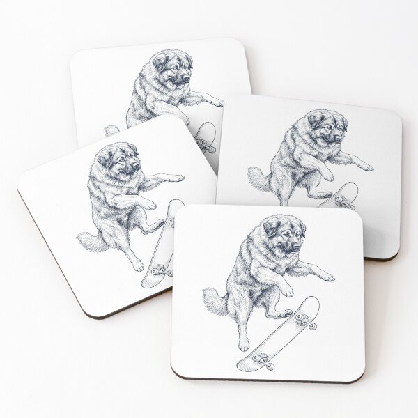 Item preview, Vintage Caucasian Shepherd Dog Skateboarding Skate Dog Dad Lover designed and sold by DoodleTortle.