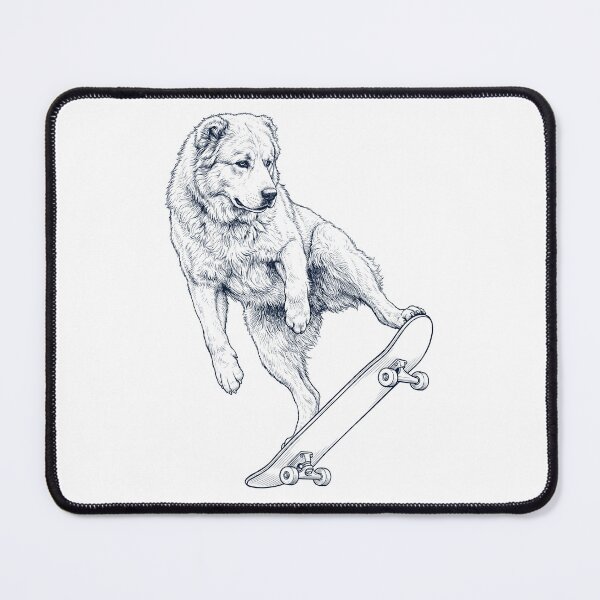 Item preview, Vintage Central Asian Shepherd Dog Skateboarding Skate Dog Dad Lover designed and sold by DoodleTortle.