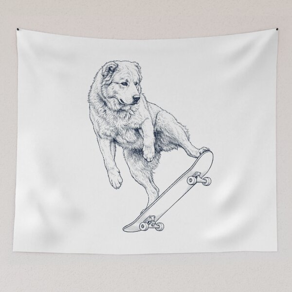 Item preview, Perro pastor de Asia central vintage, patinador, amante de los perros, papá designed and sold by DoodleTortle.