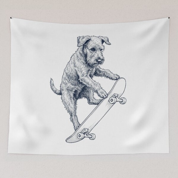 Item preview, Vintage Cesky Terrier Skateboarding Skate Dog Dad Lover designed and sold by DoodleTortle.