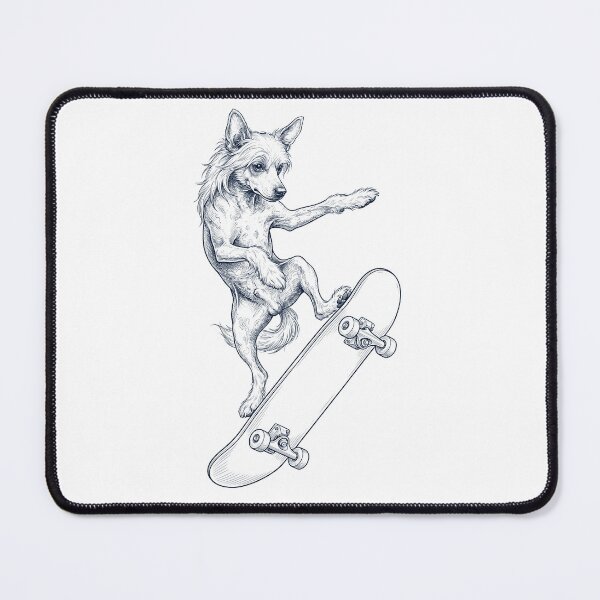 Item preview, Vintage Chinese Crested Dog Skateboarding Skate Dog Dad Lover designed and sold by DoodleTortle.